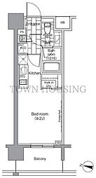 パークハビオ恵比寿 ワンルームの間取図画像