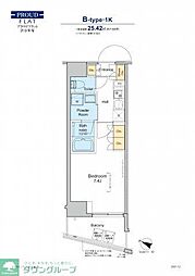PROUDFLAT渋谷笹塚 1Kの間取図画像