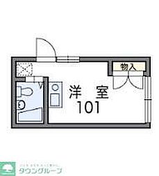 レオパレス新宿A館 ワンルームの間取図画像