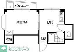メゾン薗田 1DKの間取図画像