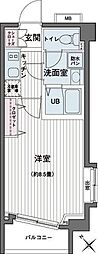 エコロジー都立大学レジデンス 1Kの間取図画像