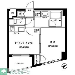 モアグランデ浜松町 1DKの間取図画像