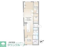 サクラスプリング月島リバーサイド 2SLDKの間取図画像
