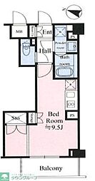 テラス都立大学 ワンルームの間取図画像