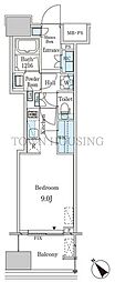 レガシス中目黒 ワンルームの間取図画像