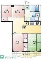大森ハイツ 3SLDKの間取図画像