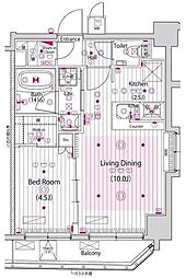 ガーラ・プレシャス大井町 1Kの間取図画像