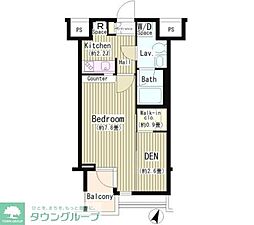 whitefront 1Kの間取図画像