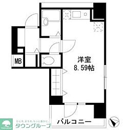 ドエルイン月島 ワンルームの間取図画像