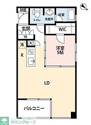 プライム・アーバン恵比寿 1LDKの間取図画像