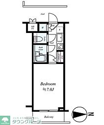 ルーブル三軒茶屋 1Kの間取図画像