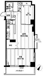 ルピナス赤坂乃木坂 1SLDKの間取図画像