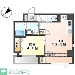 上池台2丁目マンション(仮 1LDKの間取図画像