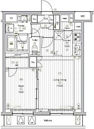THEPREMIUMCUBEGOSAKI 1LDKの間取図画像