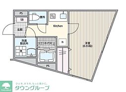 品川区北品川2丁目マンション 1Kの間取図画像