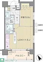 アンビエンテ芝浦 1LDKの間取図画像