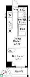 ハーモニーレジデンス新宿 1DKの間取図画像