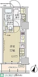 パークアクシス赤坂見附 ワンルームの間取図画像