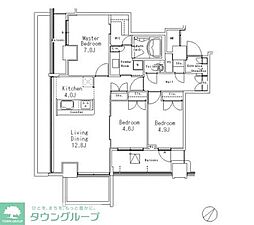 MFPR目黒タワー 3LDKの間取図画像