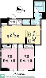 ココン ヴェルデ 2LDKの間取図画像