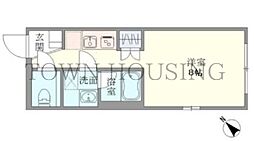 ION中目黒EAST ワンルームの間取図画像