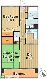 パシフィーク品川 2DKの間取図画像