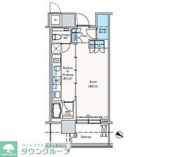 ザ六本木東京クラブレジデンス 1Kの間取図画像