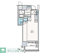ザ六本木東京クラブレジデンス 1Kの間取図画像