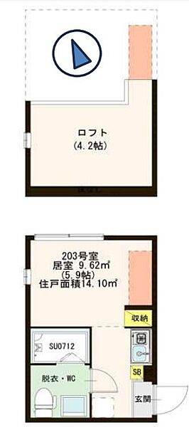 東京都板橋区大山西町(賃貸アパート1R・2階・14.10㎡)の写真 その2