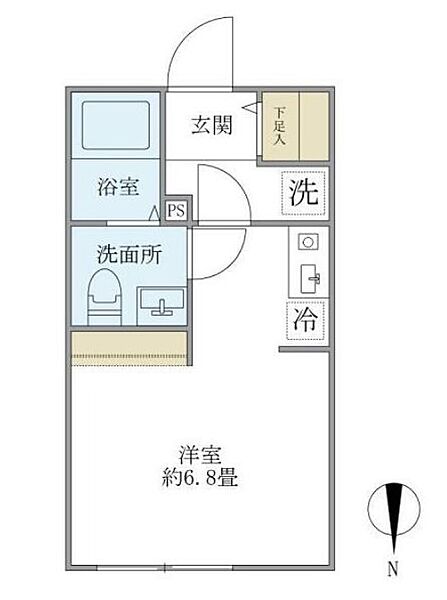 東京都北区浮間3丁目(賃貸マンション1R・4階・20.74㎡)の写真 その2