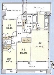 ガーデンハウス千里・古江台 3LDKの間取図画像
