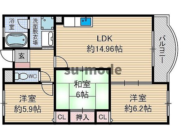 ディアコート真砂 ｜大阪府茨木市真砂2丁目(賃貸マンション3LDK・4階・70.44㎡)の写真 その2