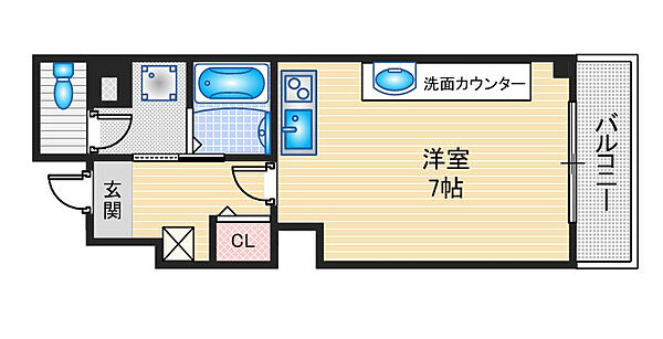 エスパシオ ｜大阪府摂津市千里丘東3丁目(賃貸マンション1R・3階・20.71㎡)の写真 その2