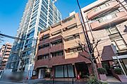 レンガ色のタイル貼りの外観が特徴的な千代田区二番町アドレスに佇むマンション。