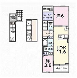 ミルト ブリッサ 大原 2LDKの間取図画像