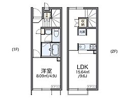 レオネクストコクメイハイツT 1LDKの間取図画像