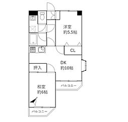 ダイヤモンドマンション 2DKの間取図画像