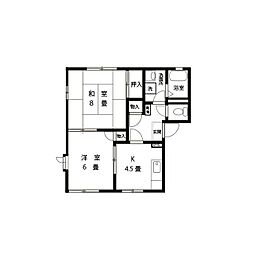 シルキー・ウインドA 2Kの間取図画像