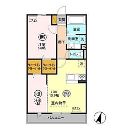 ペイサージュ 2LDKの間取図画像