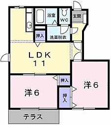 サウスウィンドK 2LDKの間取図画像