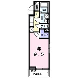 ピアブリーゼ神明 1Kの間取図画像