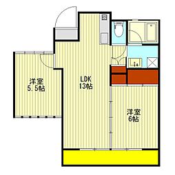 かさまビル・7 2LDKの間取図画像