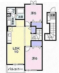 プリムローズYA 2LDKの間取図画像