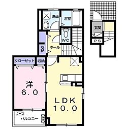 アルバートブローテ上柴 1LDKの間取図画像