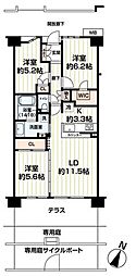 フォーチュンスクエア都筑中山 3LDKの間取図画像