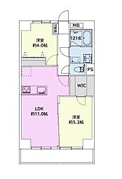 エステージ大崎 2LDKの間取図画像