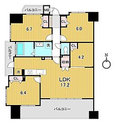 フローレンス東古松 4LDKの間取図画像