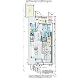 エステムコート名古屋葵 1DKの間取図画像