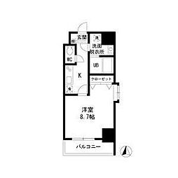 プレステージ名駅 1Kの間取図画像