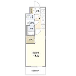 エスリード東別院ザ・セントレ 1Kの間取図画像